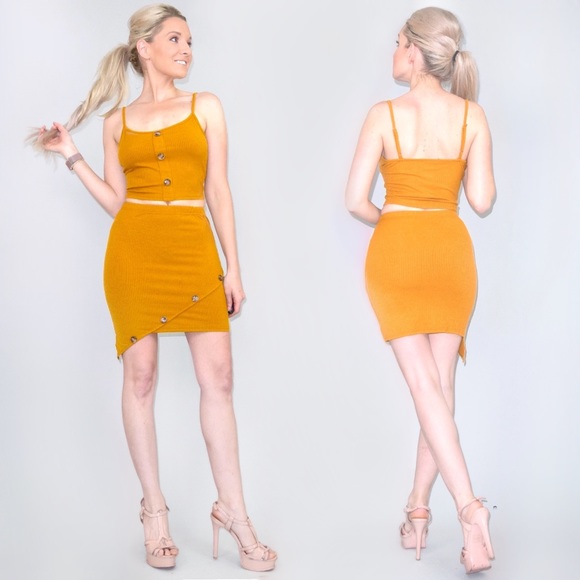 Passport Confessional Boutique Dresses & Skirts - Yellow Two Piece Skirt Set